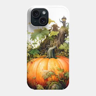 A Big Pumpkin In Forest Vibrant Watercolor Illustration of Autumn Phone Case