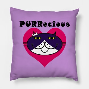 PURRecious - tuxedo cat Pillow