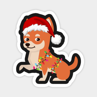 Chihuahua Holiday Christmas Light - Chihuahua Christmas in Santa Hat Holiday Santa Dog Magnet