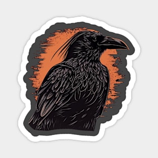 Raven Graphic Goth Black Crow Magnet