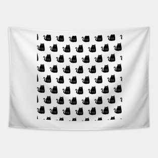 Meow time black cat pattern Tapestry