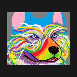 Colorful Siberian Husky T-Shirt