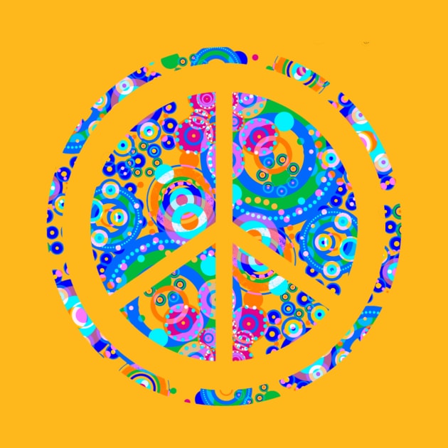 Psychedelic Trippy Peace Symbol Artistic Design by AlondraHanley