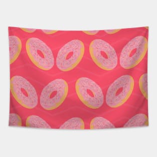 Tasty Pink Glazed Doughnuts Tapestry