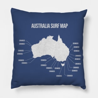 Australia Surfing Map Pillow