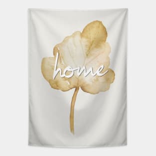 Home sign over watercolour leaf - autumn vibes Tapestry