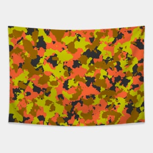 Camouflage Yellow green Orange Tapestry