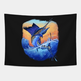 Deep Sea Fishing - Marlin Sport Fishing Gift Tapestry