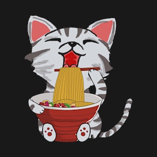 Ramen Cat Kawaii Anime Japanese Food & Culture Lover Funny T-Shirt