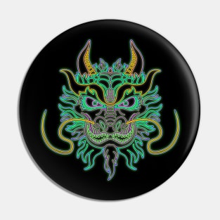 Neon Dragon Head Pin