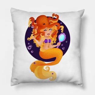 Orange Mermaid Pillow