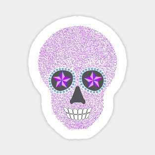 Day of the Dead purple Skull Magnet