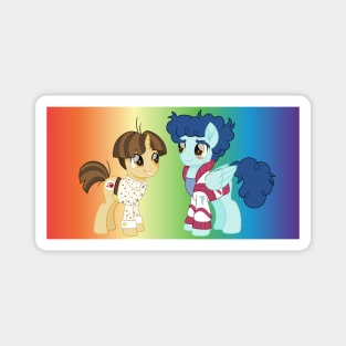 rainbow Curly Winds and Wiz Kid ponies dressed Magnet