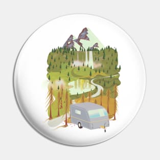 Caravan Landscape Pin