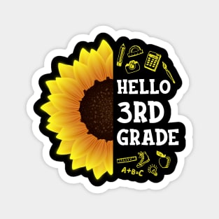 Hello Third Grade Shirt 3rd Grade Back To School Sunflower Gift Magnet