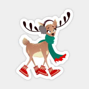 Festive Christmas Reindeer Magnet