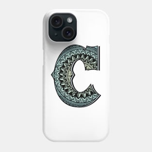 Mandala with alphabet C Phone Case