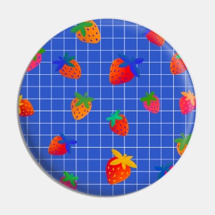 Juicy and colorful strawberry picnic pattern Pin