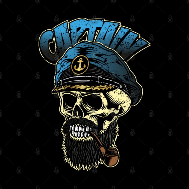 Captain Sailor Man Skull by RockabillyM