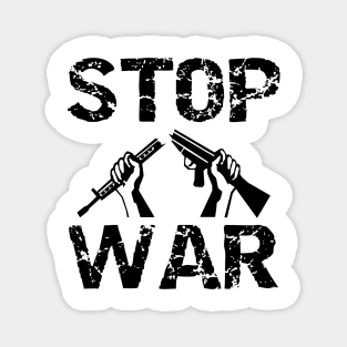 Stop War Broken Gun - Black Design for Peace Loving People Magnet