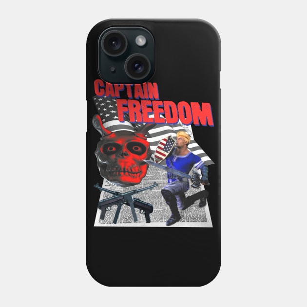 Captain Freedom Off Brand Parody Boot Knock Off Funny Meme Super Hero Phone Case by blueversion