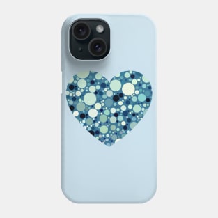 Ocean Blue Bubble Polka Dots Pattern Heart Phone Case