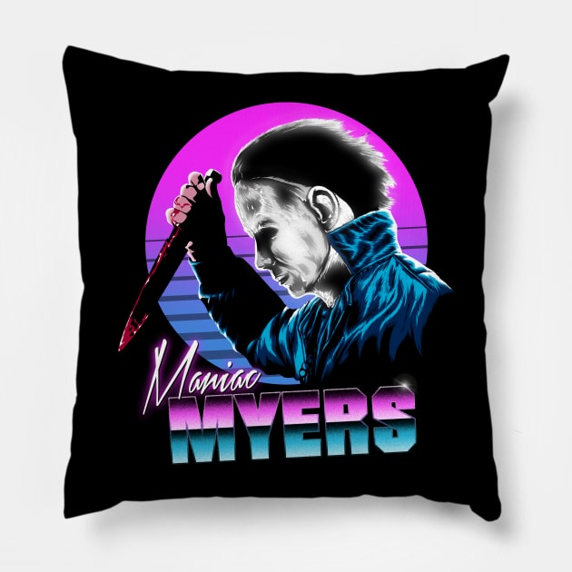 Retro Myers Pillow by ddjvigo