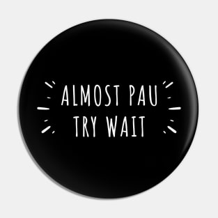 Almost Pau Try Wait Hawaiian Pidgin Slang Pin