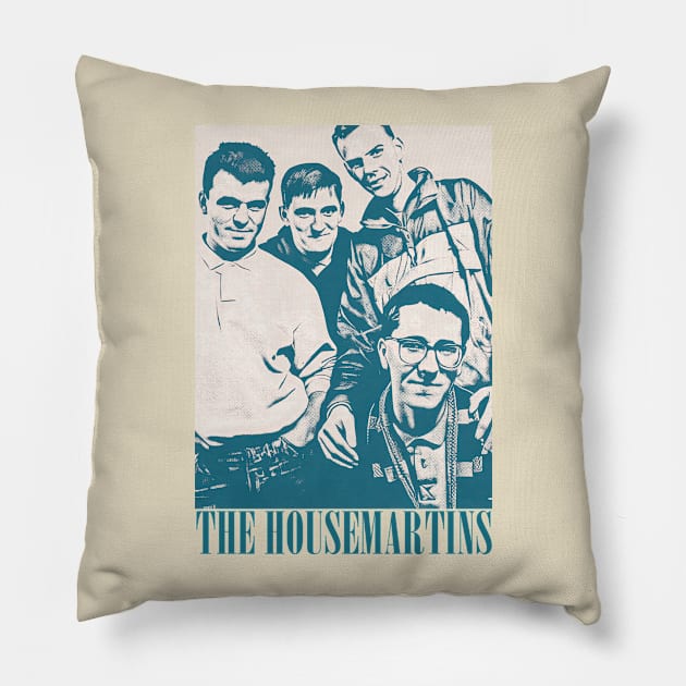 The Housemartins / 80s Styled Aesthetic Design Pillow by unknown_pleasures