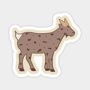 Chocolate Ice Cream Goat (brown background) Magnet