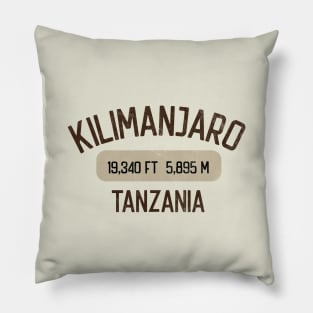 Mount Kilimanjaro - Tanzania - Highest Peak in Africa - Brown Retro Pillow