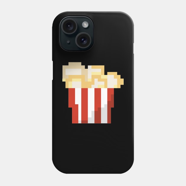 Pixel Art - popcorn black Phone Case by Uwaki