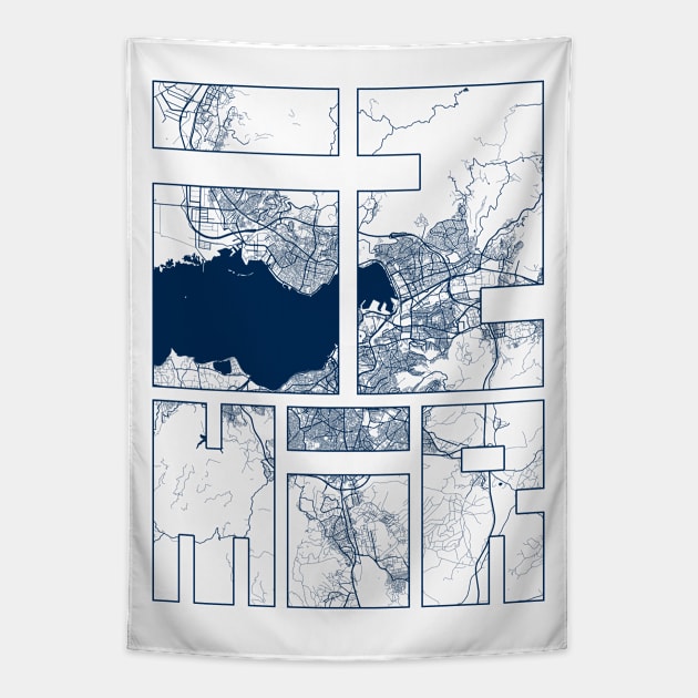 Izmir, Turkey City Map Typography - Coastal Tapestry by deMAP Studio