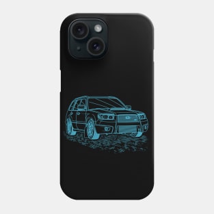 Subie Forester Sti Blueprint Phone Case