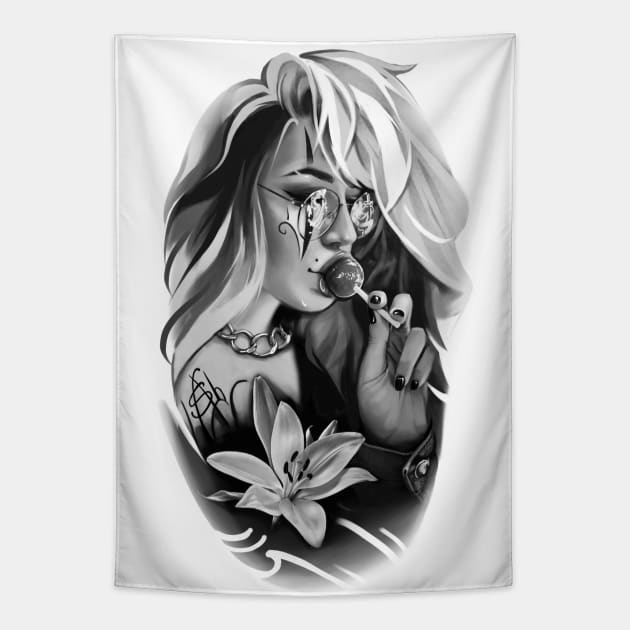 Chicano Girl Tapestry by ashmidt