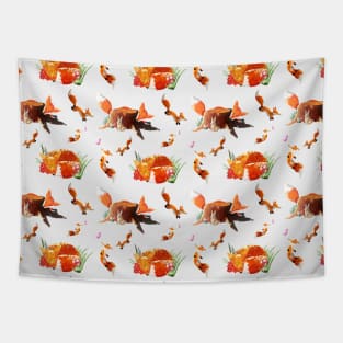 Playful Fox Tapestry