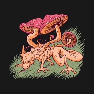 Mushroom Dragon/ a Dragon/ That Has Mushrooms Coming Out of Its Skin Monsters T-Shirt