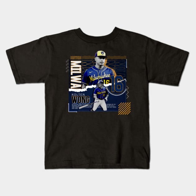 Rinkha Kolten Wong Baseball Edit Tapestries Brewers Kids T-Shirt