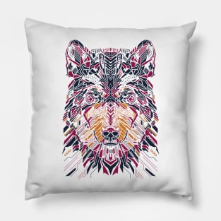 Wolfie on bright tees Pillow