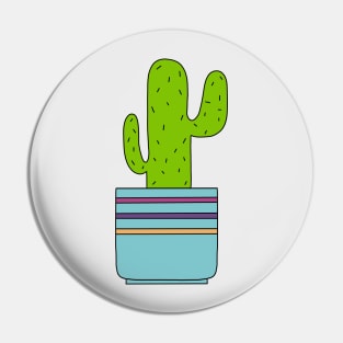 Cute Cactus Design #77: A Desert Cactus In A Pot Pin