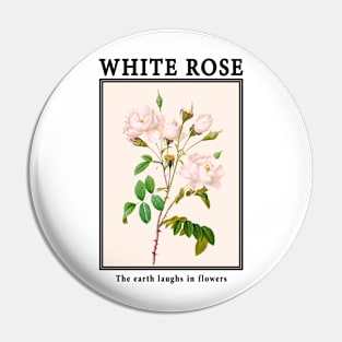 Flowers White Rose Pin