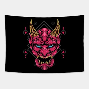 Oni Mask Japan Tapestry