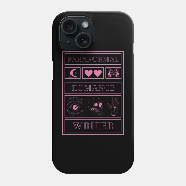 Paranormal Romance Writer (Symbols) Phone Case by Awesome Writer Stuff