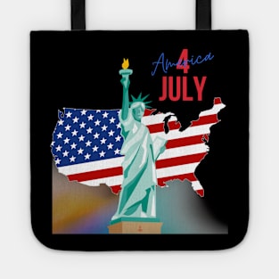 4 July statue of liberty Tote