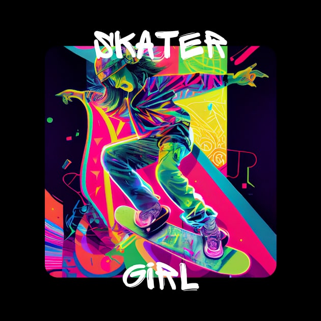 Skater Girl - cool girl skates on the street 2 by PD-Store