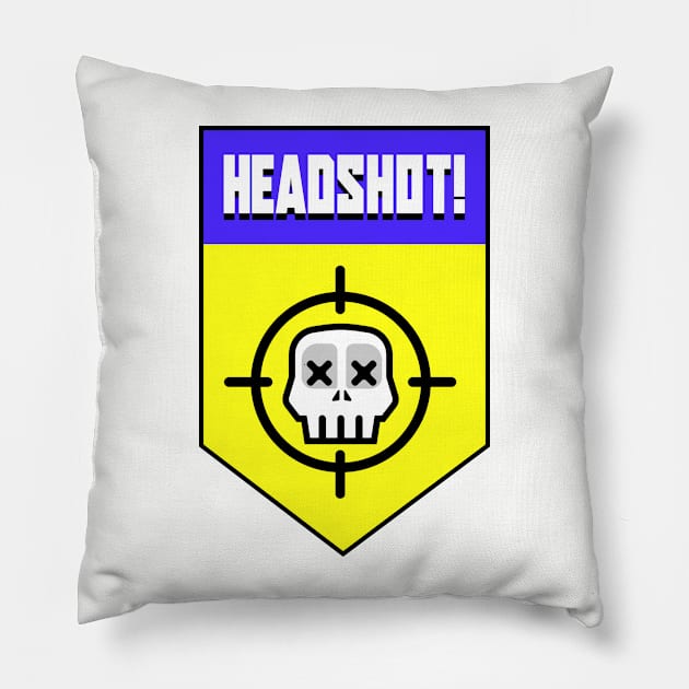 Headshot Skull sight Video games Retro gaming Pillow by Tanguy44