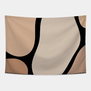 Minimal Modern  Abstract Shapes Black and Pink Pattern Tapestry