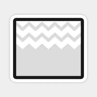 Zigzag geometric pattern - gray and white. Magnet