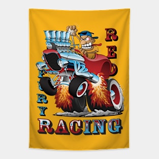 Red Fury Racing Car Tapestry