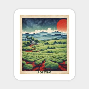 Boseong Green Tea Field South Korea Travel Tourism Retro Vintage Art Magnet